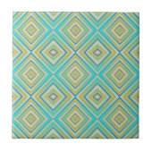 Turquoise Blues Alternative Diamond Pattern Tegeltje (Voorkant)