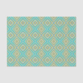 Turquoise Blues Alternative Diamond Pattern Tissuepapier (Voorkant)
