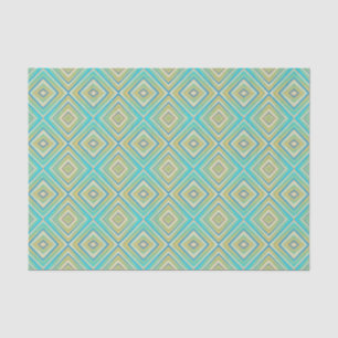 Turquoise Blues Alternative Diamond Pattern Tissuepapier
