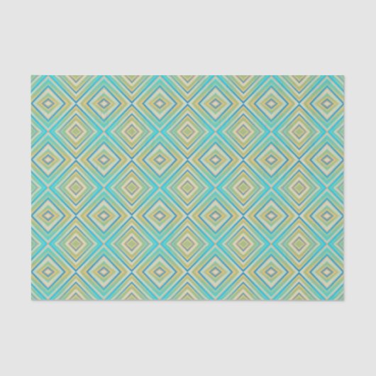 Turquoise Blues Alternative Diamond Pattern Tissuepapier (Voorkant)