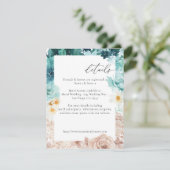 Turquoise & Blush Pink Floral Enclosure Kaart 3-V2 (Staand voorkant)