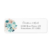 Turquoise & Blush Pink Return Address Label (Voorkant)