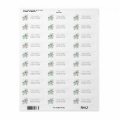 Turquoise & Blush Roze Retouradreslabel 2 Etiket (Full Sheet)