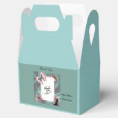 Turquoise & Blush Trouw Favor Doos Bedankdoosjes (Geopend)