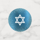 Turquoise B'nai Mitzvah Gold Script-Waterverf Confetti (Kleine voorkant)