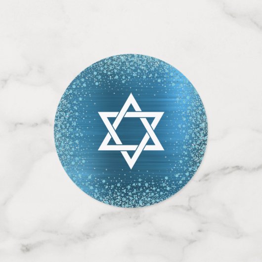 Turquoise B'nai Mitzvah Gold Script-Waterverf Confetti (Kleine voorkant)