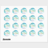 Turquoise B'nai Mitzvah Gold Script-Waterverf Ronde Sticker (Vel)