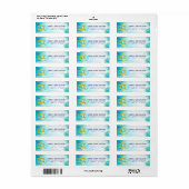 Turquoise B'nai Mitzvah Waterverf Retouradres Etiket (Full Sheet)