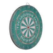 Turquoise Boards Beach House Familienaam Dartbord (Voorkant Links)