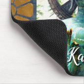 Turquoise Boeddha Antiek Goud Mozaïek Fotonaam Muismat (Hoek)