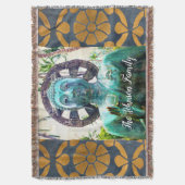 Turquoise Boeddha beeld Foto Vrede Quote Naam Deken (Voorkant Verticaal)