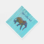 Turquoise Bohemian Elephant Paper Napkins Servet (Hoek)