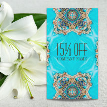 turquoise bohemian henna Pattern Yoga Instructor