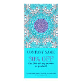 turquoise bohemian henna Pattern Yoga Instructor Reclamekaart (Voorkant)