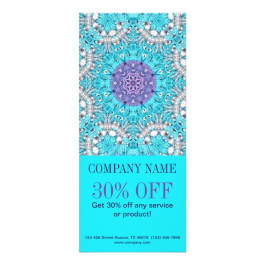 turquoise bohemian henna Pattern Yoga Instructor Reclamekaart (Voorkant)