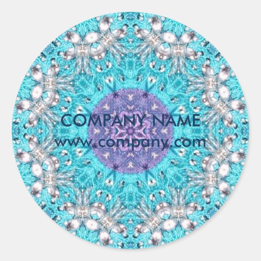 turquoise bohemian henna Pattern Yoga Instructor Ronde Sticker (Voorkant)