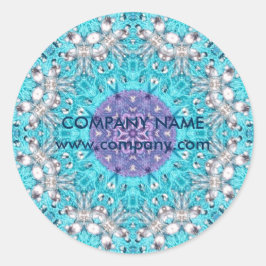 turquoise bohemian henna Pattern Yoga Instructor Ronde Sticker