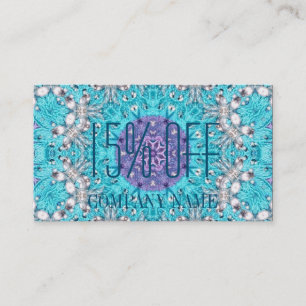turquoise bohemian henna Pattern Yoga Instructor Visitekaartje