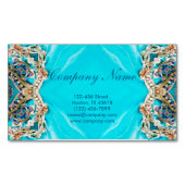 turquoise bohemian henna Pattern Yoga Instructor Visitekaartje Magneet (Voorkant)