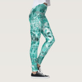 Turquoise Bohemian Mandala Lace Leggings (Rechts)