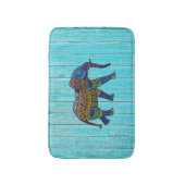 Turquoise Bohemian Mosaic Elephant Bath Mat (Voorkant Verticaal)