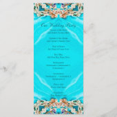  turquoise bohemian trouwprogramma's programmakaart (Achterkant)