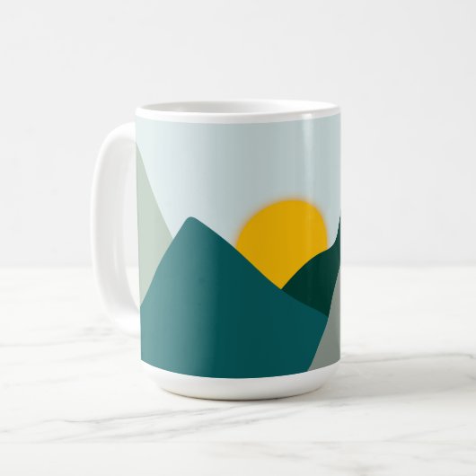 Turquoise Boho Bergmok Koffiemok (Voorkant links)
