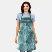 Turquoise Boho Tropisch Blad Schort Aangepaste Naa (Gedragen)