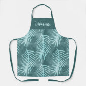Turquoise Boho Tropisch Blad Schort Aangepaste Naa (Voorkant)