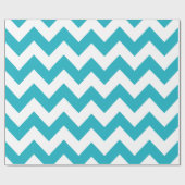 Turquoise Bold Chevron Cadeaupapier (Vlak)