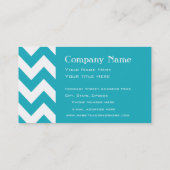 Turquoise Bold Chevron Monogram Visitekaartje (Achterkant)