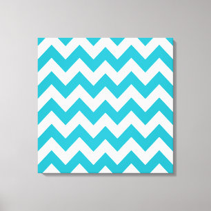 Turquoise Bold Chevron op Emporio Moffa Canvas Afdruk