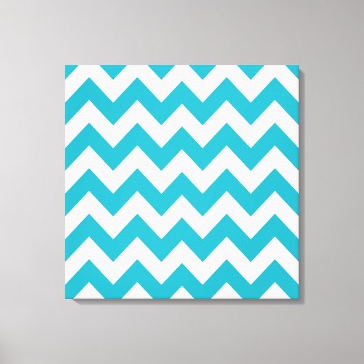 Turquoise Bold Chevron op Emporio Moffa Canvas Afdruk (Voorkant)