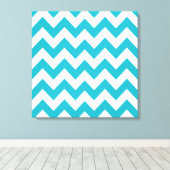 Turquoise Bold Chevron op Emporio Moffa Canvas Afdruk (Insitu (Houten vloer))