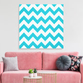 Turquoise Bold Chevron op Emporio Moffa Canvas Afdruk (Insitu (Woonkamer))