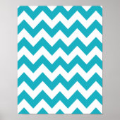 Turquoise Bold Chevron Poster (Voorkant)