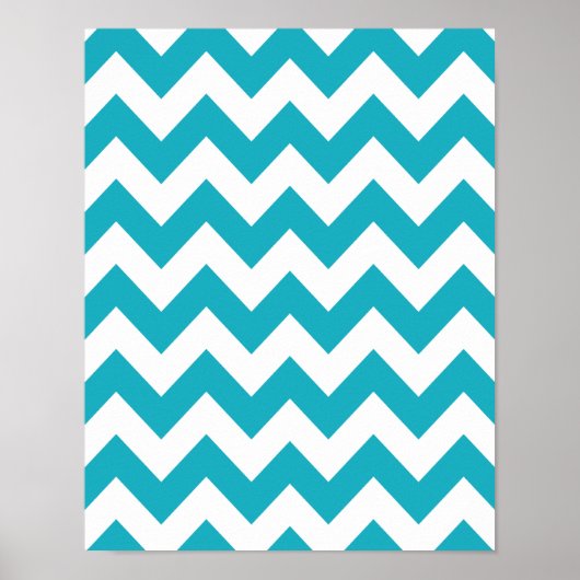 Turquoise Bold Chevron Poster (Voorkant)