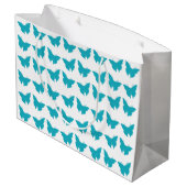 Turquoise Bold Mod Butterflies Groot Cadeauzakje (Achterkant Gekanteld)