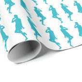 Turquoise Bold Mod Go Girls Cadeaupapier (Rol Hoek)