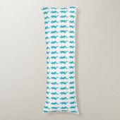 Turquoise Bold Mod Go Girls Lichaamskussen (Voorkant Verticaal)