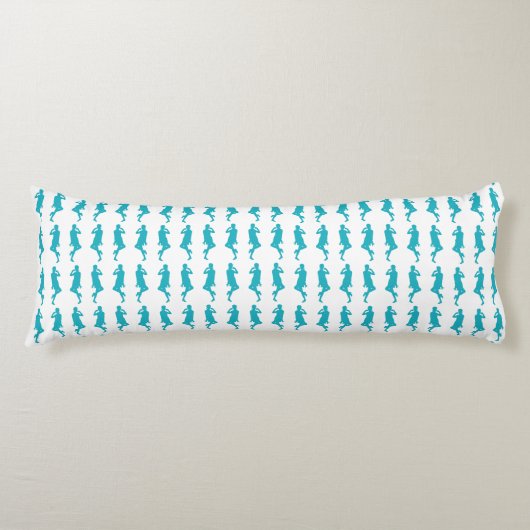 Turquoise Bold Mod Go Girls Lichaamskussen (Voorkant)