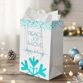 Turquoise Bold Sneeuwvlok Vrede Vreugde Liefde Typ Medium Cadeauzakje