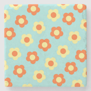 Turquoise Bold Y2K Wildflower Levendige Spring Dec Stenen Onderzetter