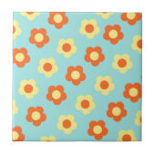 Turquoise Bold Y2K Wildflower Levendige Spring Dec Tegeltje (Voorkant)