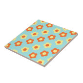 Turquoise Bold Y2K Wildflower Levendige Spring Dec Tegeltje (Zijkant)