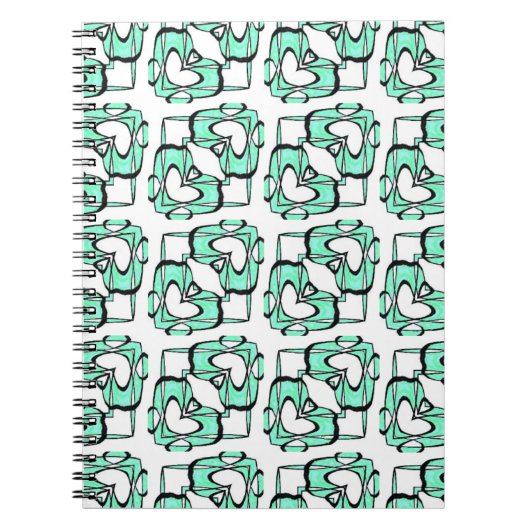 turquoise bont notitieboek (Voorkant)