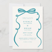 Turquoise Boog Frame Bruiloft Kaart (Voorkant)