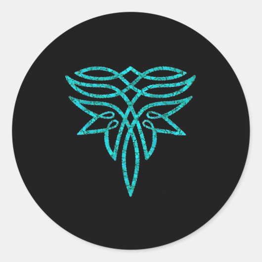 Turquoise Boot Boot Stittching Western Cowgirl Wom Ronde Sticker (Voorkant)