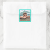Turquoise Border Foto Sticker (Tas)