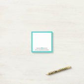 Turquoise Border & Heart with Love of Name Post-it® Notes (Op bureau)